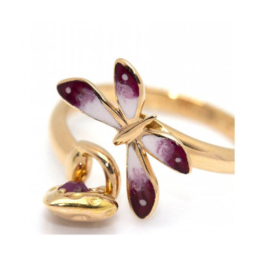 Bague GUCCI Flora Mariposa - Bague en or 18 ct et émail 58 Facettes UKD360468FJ
