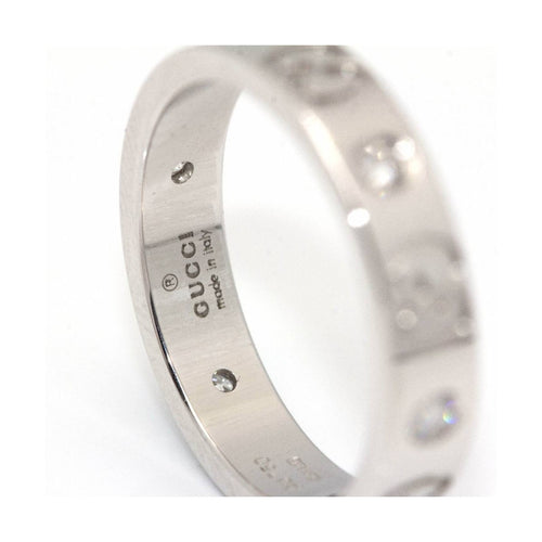 Bague Gucci Icon - Bague motif GG en or blanc 18 kt et diamants 58 Facettes UKD360469FJ