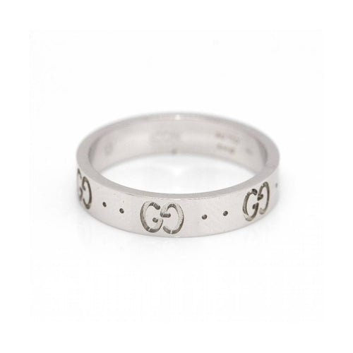 Bague Gucci Icon - Bague motif GG en or blanc 18 ct 58 Facettes UKD360482FJ