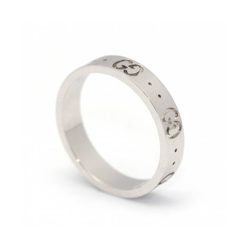 Bague Gucci Icon - Bague motif GG en or blanc 18 ct 58 Facettes UKD360482FJ