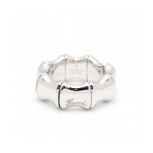 Bague Gucci Bamboo Spring - Bague flexible en or blanc 18 ct 58 Facettes UKD360485FJ