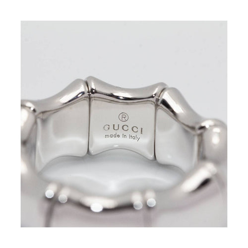 Bague Gucci Bamboo Spring - Bague flexible en or blanc 18 ct 58 Facettes UKD360485FJ