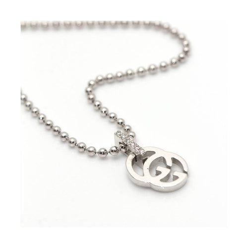 Collier GUCCI - Collier motif GG en or blanc 18 ct et diamants 58 Facettes UKD360497FJ