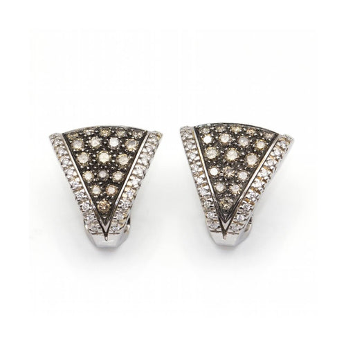 Boucles d'oreilles CENTOVENTUNO - Boucles d’oreilles en or blanc 18 kt et diamants 58 Facettes UKD360529FJ