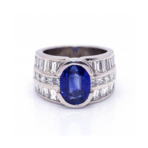 Bague Cashemira - Bague en or blanc 18 ct avec saphir et diamants 58 Facettes UKD360602LF