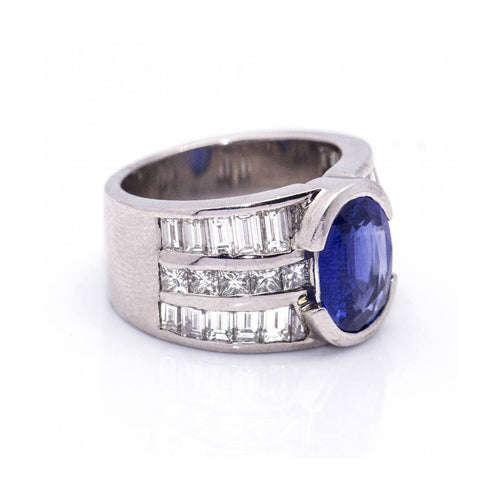 Bague Cashemira - Bague en or blanc 18 ct avec saphir et diamants 58 Facettes UKD360602LF