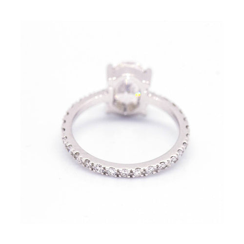 Bague 54 Bague solitaire de fiançailles en or blanc 18 kt avec diamants 58 Facettes UKD360903FV