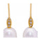 Boucles d'oreilles Boucles d’oreilles - Perles ovales et diamants en or jaune 18 ct 58 Facettes UKD360904FV