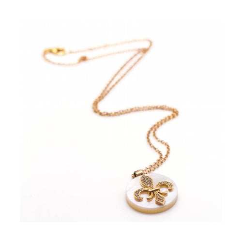 Collier Flor de Lis - Collier en or rose 18 kt et diamants 58 Facettes UKD360910FV