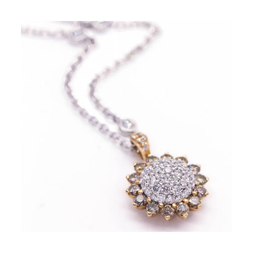 Collier SUNFLOWER - Collier en or rose 18 kt et diamants 2,54 ct 58 Facettes UKD360911FV