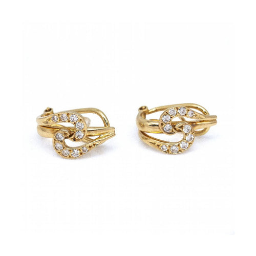 Boucles d'oreilles Boucles d’oreilles vintage 1955 en or jaune 18 kt et diamants 58 Facettes UKD361042JC