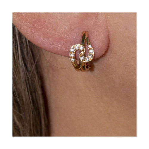 Boucles d'oreilles Boucles d’oreilles vintage 1955 en or jaune 18 kt et diamants 58 Facettes UKD361042JC