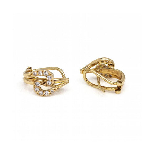 Boucles d'oreilles Boucles d’oreilles vintage 1955 en or jaune 18 kt et diamants 58 Facettes UKD361042JC