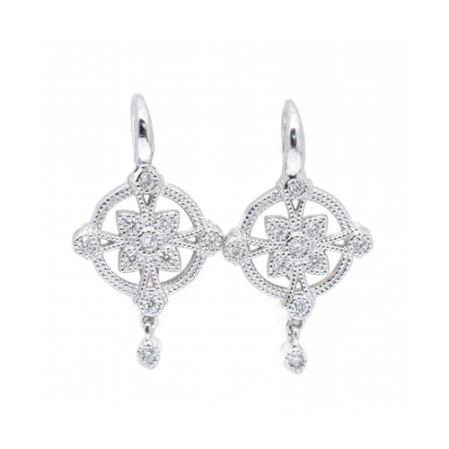 Boucles d'oreilles ALT - Boucles d’oreilles vintage en or blanc 18 kt et diamants 58 Facettes UKD361158SP