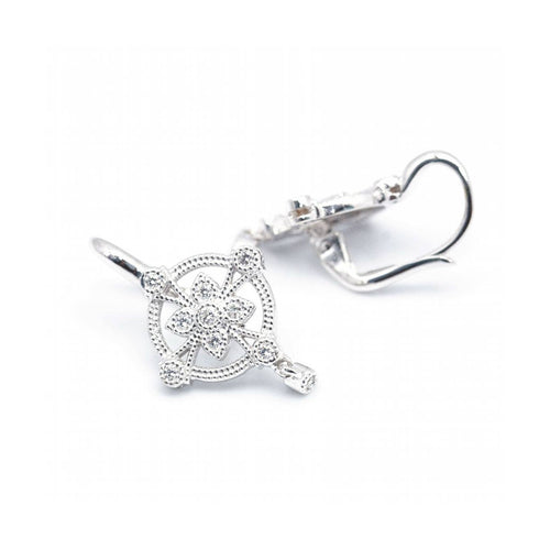 Boucles d'oreilles ALT - Boucles d’oreilles vintage en or blanc 18 kt et diamants 58 Facettes UKD361158SP