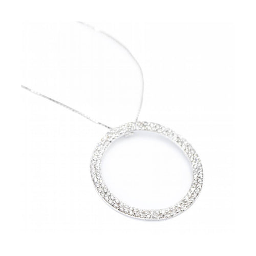 Collier Cercle de Vida - Collier en or blanc 18 kt et diamants 58 Facettes UKD361163SP