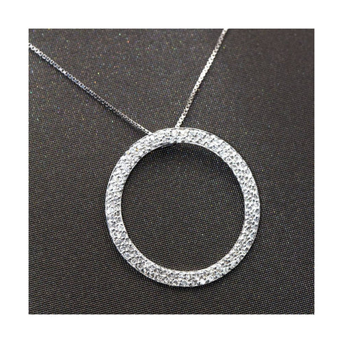 Collier Cercle de Vida - Collier en or blanc 18 kt et diamants 58 Facettes UKD361163SP