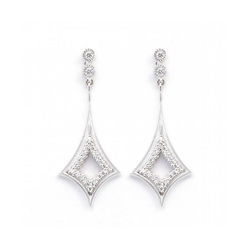 Boucles d'oreilles LISS - Boucles d’oreilles vintage en or blanc 18 kt et diamants 58 Facettes UKD361165SP
