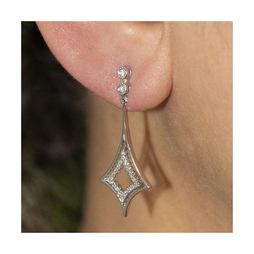 Boucles d'oreilles LISS - Boucles d’oreilles vintage en or blanc 18 kt et diamants 58 Facettes UKD361165SP