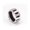 Bague Chaumet Class One - Bague en or blanc 18 ct, caoutchouc et diamants 58 Facettes UKD361589UZ