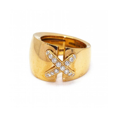 Bague Chaumet Liens Croisés - Bague en or rose 18 kt et diamants 58 Facettes UKD361598UZ