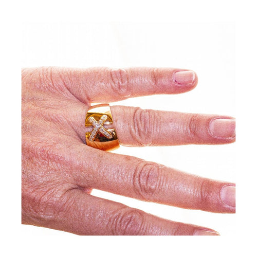 Bague Chaumet Liens Croisés - Bague en or rose 18 kt et diamants 58 Facettes UKD361598UZ