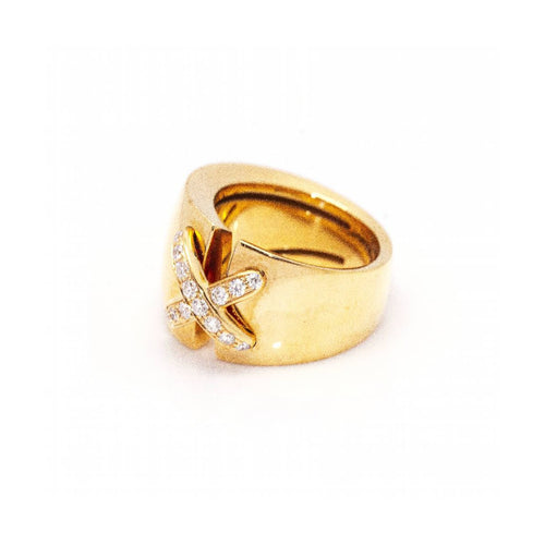 Bague Chaumet Liens Croisés - Bague en or rose 18 kt et diamants 58 Facettes UKD361598UZ