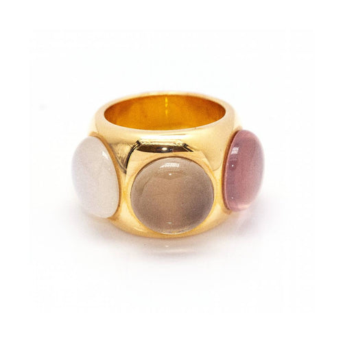 Bague 54 QUARZ BUBBLE - Bague en or rose 18K et quartz 58 Facettes UKD361603UZ