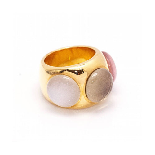 Bague 54 QUARZ BUBBLE - Bague en or rose 18K et quartz 58 Facettes UKD361603UZ