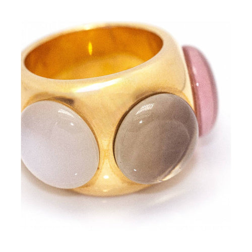 Bague 54 QUARZ BUBBLE - Bague en or rose 18K et quartz 58 Facettes UKD361603UZ