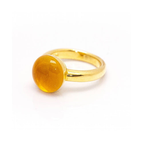 Bague Bague - Citrine en or jaune 18 ct 58 Facettes UKD361611UZ