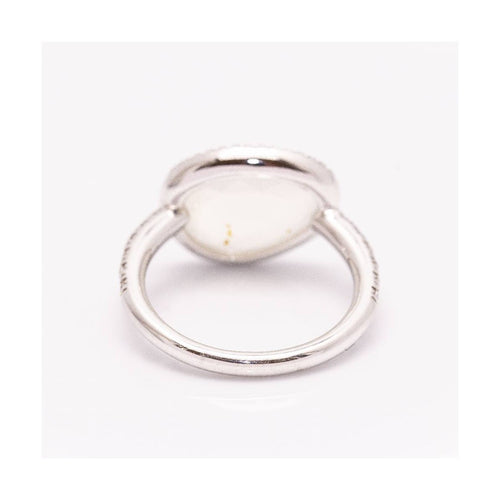 Bague MIMI Milano - Bague LUNA en or blanc 18 kt, diamants et pierre de lune 58 Facettes UKD361615UZ