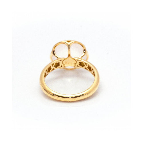 Bague Pasquale Bruni Bon Ton - Bague florale en or rose 18 kt et quartz blanc 58 Facettes UKD361619UZ