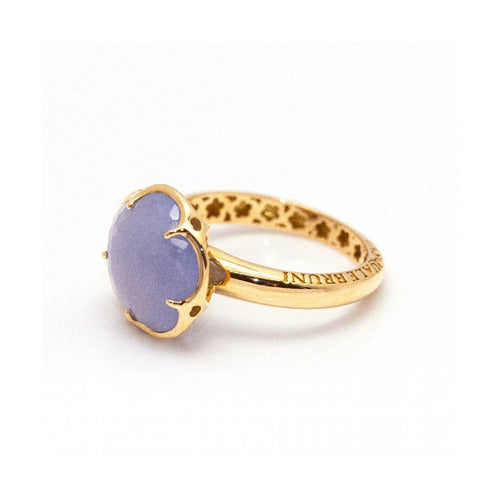 Bague Pasquale Bruni Bon Ton - Bague florale en or rose 18 ct et calcédoine bleue 58 Facettes UKD361620UZ