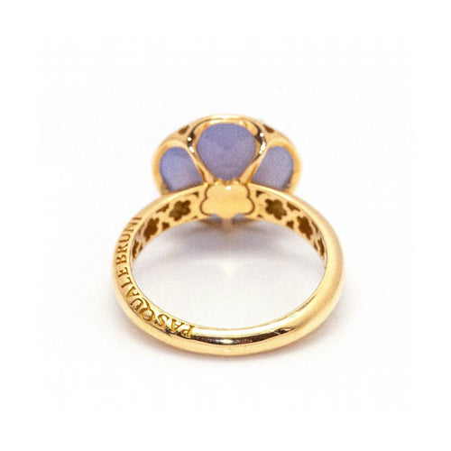 Bague Pasquale Bruni Bon Ton - Bague florale en or rose 18 ct et calcédoine bleue 58 Facettes UKD361620UZ