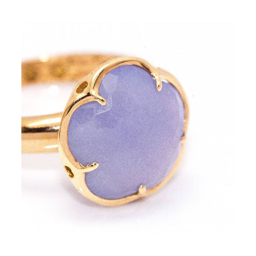 Bague Pasquale Bruni Bon Ton - Bague florale en or rose 18 ct et calcédoine bleue 58 Facettes UKD361620UZ