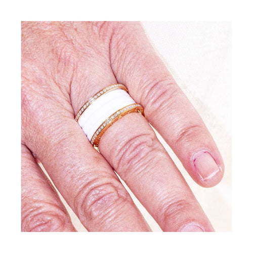 Bague Bvlgari B.zero1 - Bague en or rose 18 kt et diamants 58 Facettes UKD361635UZ