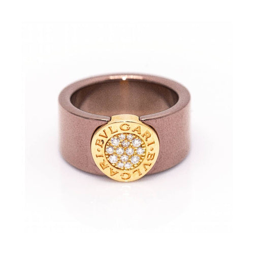 Bague BVLGARI BVLGARI - Bague en or rose 18 kt, diamants et céramique 58 Facettes UKD361636UZ