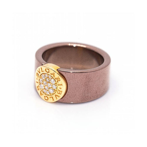 Bague BVLGARI BVLGARI - Bague en or rose 18 kt, diamants et céramique 58 Facettes UKD361636UZ
