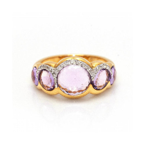 Bague 55 Bague - Améthyste et diamants en or rose 18 kt 58 Facettes UKD361639UZ