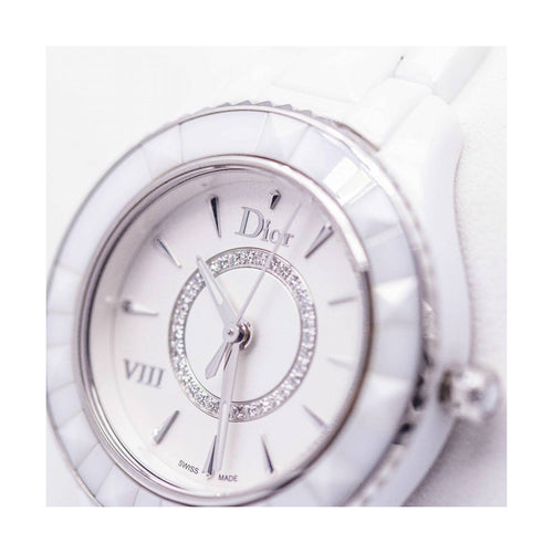 Montre Dior Dior VIII - Montre femme en acier et céramique blanche avec diamants 58 Facettes UKD362101SO