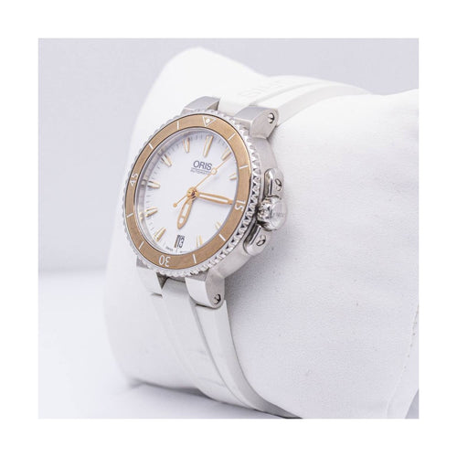 Montre Oris Aquis Date - Montre automatique femme en acier, cadran blanc 58 Facettes UKD362102SO