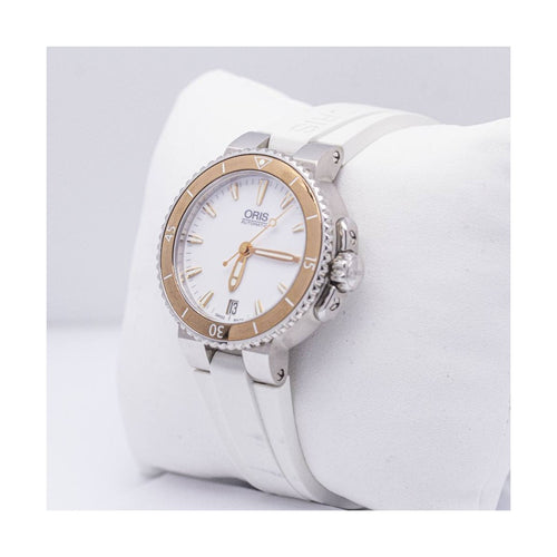 Montre Oris Aquis Date - Montre automatique femme en acier, cadran blanc 58 Facettes UKD362102SO