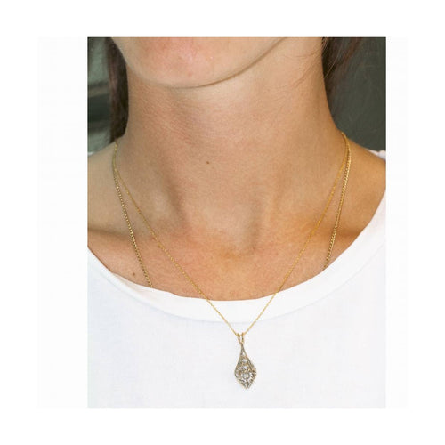 Pendentif Pendentif vintage - Or jaune 18 ct et platine avec 8 diamants 58 Facettes UKD362745JC