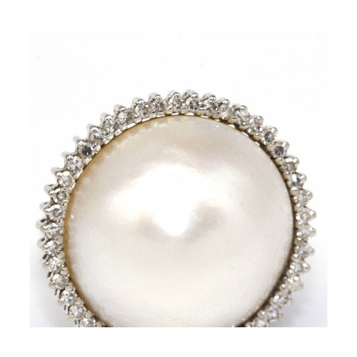 Bague 62 PEARL - Bague en or blanc 18 kt avec perle et diamants 58 Facettes UKD362763RR