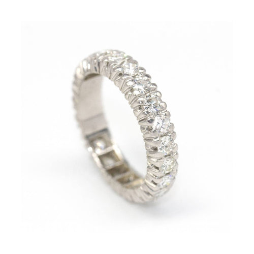 Bague 55 Alliance - Bague en or blanc 18 kt et diamants 58 Facettes UKD362766RR