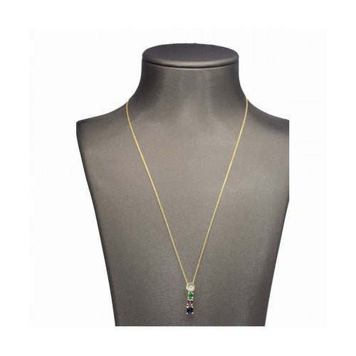 Collier Collier - Pendentif en or jaune 18 kt avec diamant, rubis, saphir, émeraude 58 Facettes UKD362786JE
