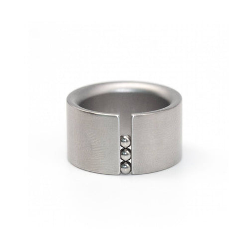 Bague Niessing Abakus - Bague en acier sablé, largeur 9 mm 58 Facettes UKD362812SO