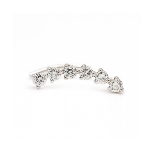 Boucles d'oreilles Boucle d’oreille grimpeuse - Or blanc 18 ct et diamants 0,45 ct 58 Facettes UKD363092CG