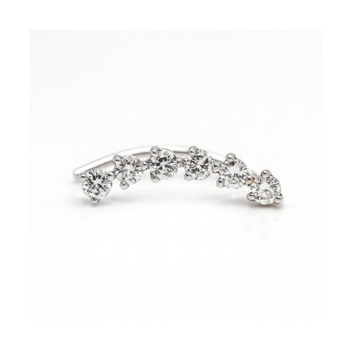 Boucles d'oreilles Boucle d’oreille grimpeuse - Or blanc 18 ct et diamants 0,45 ct 58 Facettes UKD363092CG